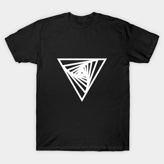 White Minimalist Geometric Glyph Mandala Sigil Rune 482 T-Shirt by Holy Rock Design